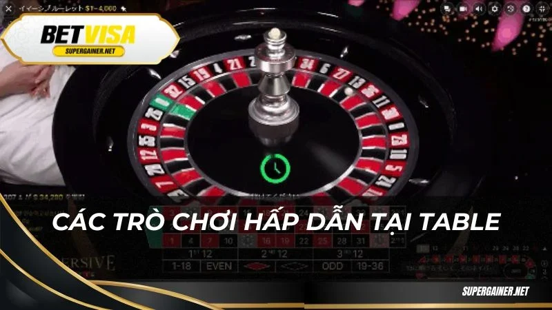 Table Betvisa Các trò chơi hấp dẫn tại table
